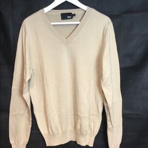 ODIN NEW YORK ECRU V-NECK SWEATER NWT SZ M